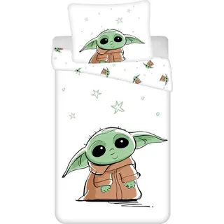 AC-Déco Star Wars The Mandalorian Baby Yoda Mehrfarbig 140 x 200 cm + 70 x 90 cm