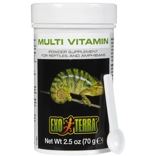 Exo Terra Puderzusatzpräparat, Multivitamin, Futterzusatz für Reptilien, 70g