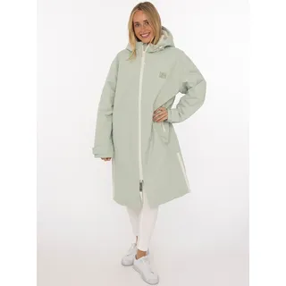 Kurzmantel ZWILLINGSHERZ "Oversize Windjacke ZH", Damen, Gr. L/XL, salbei, Web, Obermaterial: 100% Polyester, kontrastfarbene Details, unifarben, oversize knielang, ohne Ausschnitt, gerader Abschluss krempelbar,mit verstellbarem Klettverschluss, Mäntel Kurzmantel, Kapuze, Reißverschluss, seitliche Taschen, leicht wattiert