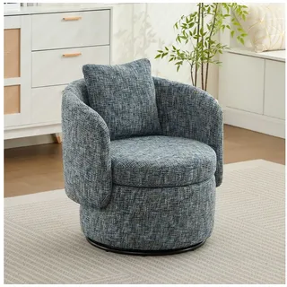 BlingBin Drehsessel 360° Drehbarer Akzentsessel moderner Sofa-Wohnzimmersessel (1-St., Loungesessel aus Chenille mit verstecktem Stauraum, gepolstertem Sitz), für Wohnzimmer, Schlafzimmer oder Leseecke (72x66.5x76cm) blau