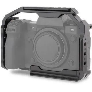 Leftfoto XH2/XH2S Kamerakäfig – Aluminium-Rig mit Arca-Basis, NATO-Schiene, ARRI-Gewinde passend für DJI RS Stabilisator für FujiFilm X-H2/X-H2S Vlog Videoaufnahmen