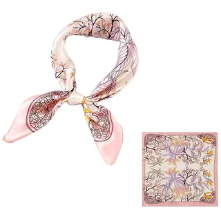 EORPAVU Women's Scarves,Damen-Kopftuch, glatter und weicher Seidenschal, weicher quadratischer Seidenschal, 70 x 70 cm (Rosa)