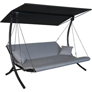 ANGERER Hollywoodschaukel Swing Zip hellgrau wetterfest | Gartenschaukel Made in Germany, Schaukel zum Sitzen, Liegen und Entspannen, inklusive Bett-Funktion, einfache Montage