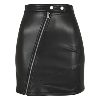 URBAN CLASSICS Synthetic Leather Biker Kurzer Rock Black S