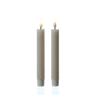Deluxe Homeart LED Stabkerzen Mia Tafelkerzen Echtwachs flackernd 15cm creme 2Stk