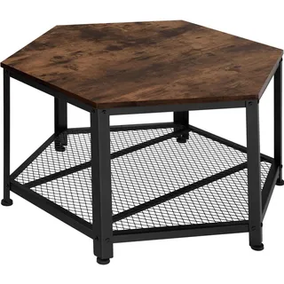 Tectake Couchtisch Industrial Style Braun Holz 86,5 x 75 x 46,5 cm