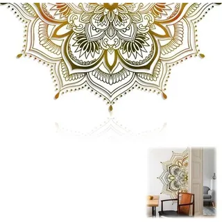 Famanu Wandtattoo Blumen Mandala selbstklebend - Gold
