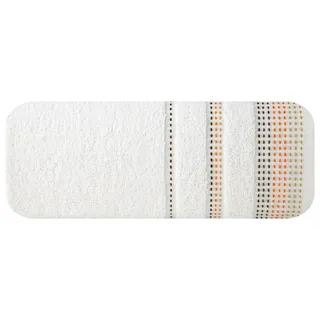 Eurofirany Handtuch POLA, Frottee Handtücher Gästetücher Badetücher Bordüre Bestickt Vorsticht gelb 50 cm x 90 cm