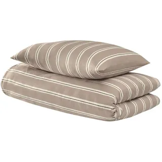 SCHIESSER Colorado Gestreift Taupe 135 x 200 cm + 80 x 80 cm