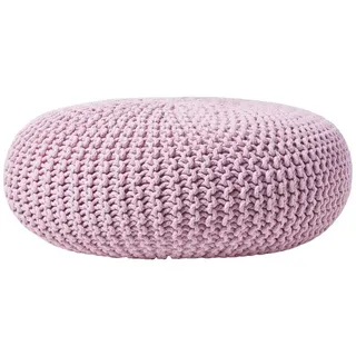 Homescapes Strick-Pouf, Rosa, Textil, Uni, Rund, 70x23x70 cm, Wohnzimmer, Hocker, Poufs
