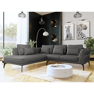 MIRJAN24 Ecksofa Zurich, mit Schlaffunktion, Polsterecke Sofa, Couchgarnitur, Loft L-Form grau