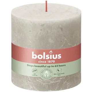Bolsius Stumpenkerze Bolsius Rustik Stumpenkerzen sandgrau, Höhe: 10 grau