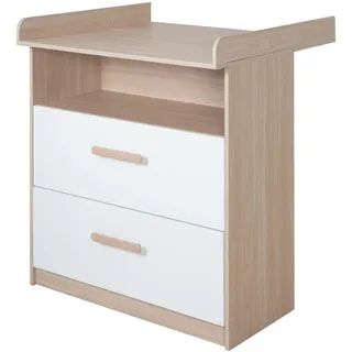 Roba Wickelkommode, Weiß, Eiche, Holz, Holzwerkstoff, Holz Optik, 2 Schubladen, Rechteckig, 88x97.5x75 cm, Babymöbel, Wickelkommoden & Zubehör, Wickelkommoden