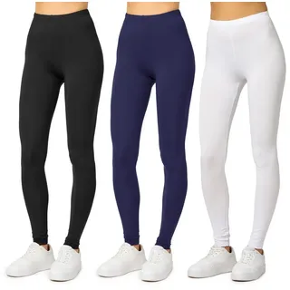 Merry Style Leggings Damen Frauen Hosen aus Viskose MS10-143 (1-tlg) elastischer Bund bunt|schwarz XL