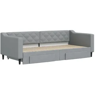 vidaXL Tagesbett Ausziehbar mit Schubladen Hellgrau 90x200 cm Stoff