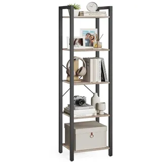 VASAGLE Bücherregal 30 x 40 x 153 cm Greige meliert/Tintenschwarz