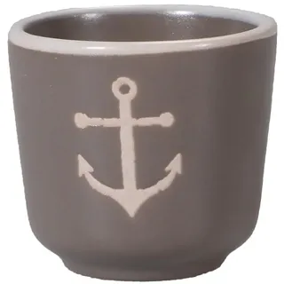 Seaside No.64 - maritimes Steingut-Geschirr in taupe - Mix & Match Serie aus Keramik - nautische Motive zum Kombinieren - Küchenzubehör, Geschenkartikel (Eierbecher, Anker)