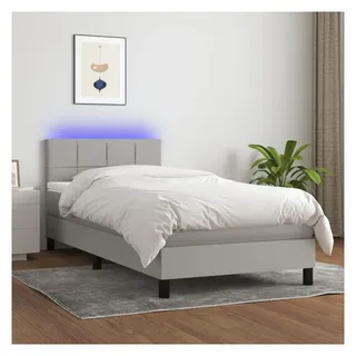 vidaXL Boxspringbett 100 x 200 cm Hellgrau