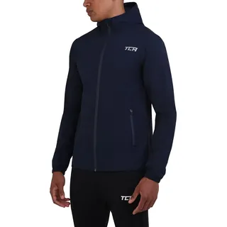 TCA Herren leichte wasserdichte Regenjacke mit Reißverschlusstaschen - Dunkelblau, XXL - XXL