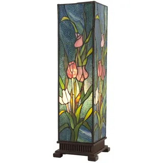 Tiffany Tischlampe 24x58.5 cm blau bunt