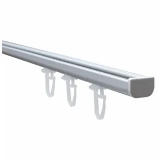 Good Life Vorhangschiene Avana, 1-läufig, Fixmaß, verschraubt, Aluminium, Kunststoff, Metall silberfarben 240 cm