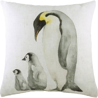 Evans Lichfield Pinguin-Familie Kissen mit Federfüllung, Mehrfarbig, 43 x 33cm