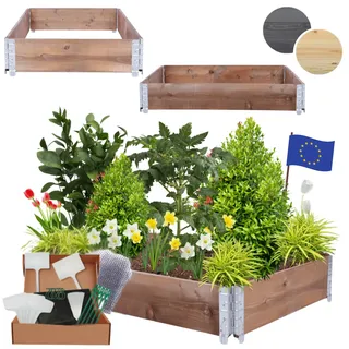 MODO24 Hochbeet Holz, Blumenkasten, Gartenbeet, 20x120x80 cm, Braun