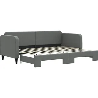 vidaXL Tagesbett Ausziehbar Dunkelgrau 80x200 cm Stoff