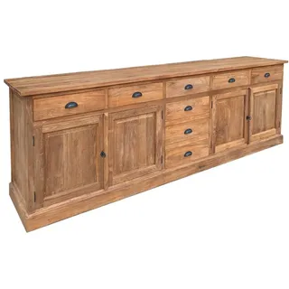 Couchcenter Kommode XXL Echtholz massiv Teakholz Sideboard Kommode Bierens 240 cm x 95 cm, 240 cm Breit