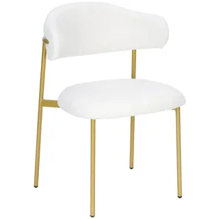 Livetastic Stuhl, Weiß, Holz, Metall, Textil, Pappel, Sperrholz, Rundrohr, 55x78x58 cm, Esszimmer, Stühle, Esszimmerstühle, Vierfußstühle