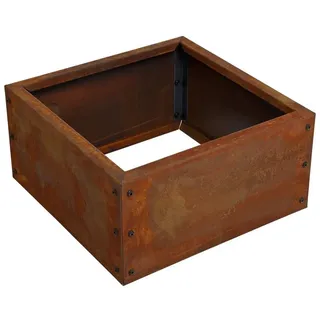 Estexo Beeteinfassung Beetumrandung Hochbeet Rost Cortenstahl Umrandung Rahmen Pflanzbeet Pflanzkasten Blumenkasten (50x50x25 cm)