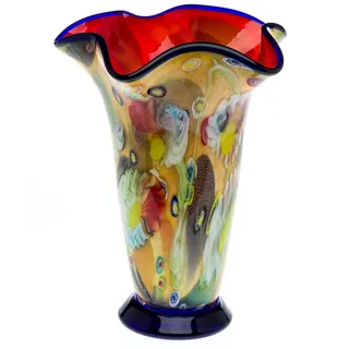 Glasvase 4,8kg Glas Vase Italien Murano Stil Höhe 37cm schwere Tischvase Glass
