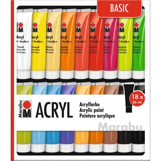 Marabu Acrylfarbe Set 18 St.