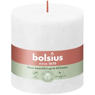 Bolsius  Rustik Stumpenkerze 10 x 10 cm wolkiges weiß