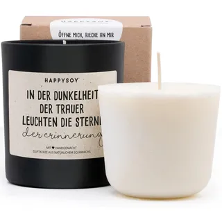Duftkerze + Refill Wachs - Beileid aussprechen - Kerze im Glas mit Trauerspruch und Duft - aus Sojawachs, handgemacht - nachhaltiges persönliches Geschenk Kondolenzgeschenk - Trauerkerze als
