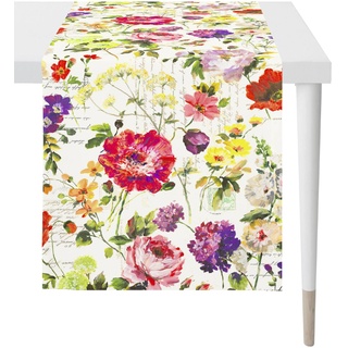 Apelt Tischläufer Sommerblüten 48 x 140 cm Baumwolle Bunt