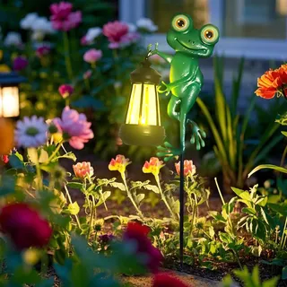 Solar Gartenleuchten für Außen Kolibri, Gartendeko Vogel Solarlampen für Außen Garten, Wasserdicht Tiere Solar Gartenstecker Outdoor, Vogel Gartenfiguren für Draußen mit Solarleuchten für Geschenk (A)