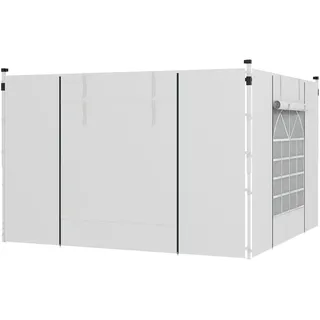 Outsunny Seitenwände für Pavillon 3x3/3x6 m 2 Stück 2,95 x 1,95 m Weiß