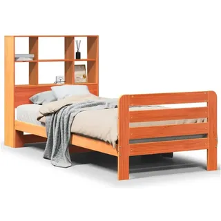 vidaXL Massivholzbett 200 x 200 cm Wachsbraun