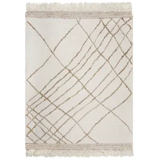 KADIMA DESIGN Teppich Abstrakt Linear Beige-Natur aus Wollgemisch | 200x300cm