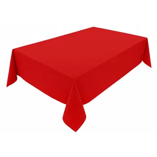 Hochwertige Tischdecke aus Minimate Gewebe. Modern, glatt, breiter Saum, bügelfrei, strapazierfähig, waschbar, trocknergeeignet. Küche und Wohnzimmer. Größe und Farbe wählbar. (Rot, 140 x 260)