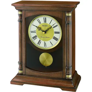 Seiko Melody Kaminuhr mit Pendel, Holz, Braun, 16,5 x 30,2 x 39,1 cm