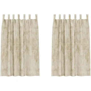 vidaXL Mathys Ösen 175 x 140 cm Creme 2 St.