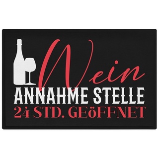 Fußmatte Wein Annahmestelle Fußmatte Geschenk Wein-Liebahaber Frauen Geschenkid, Trendation schwarz