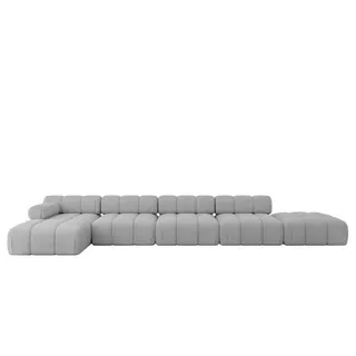 altdecor Ecksofa Polyester 2-Sitzer Hellgrau