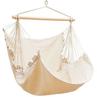 AMANKA Hängestuhl XL Hängesessel Outdoor 155x125 Garten Relaxsessel, Outdoor Hängesessel Indoor beige