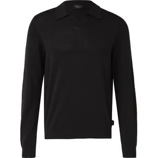 s.Oliver Feinstrick-Pullover mit Polokragen Schwarz XL