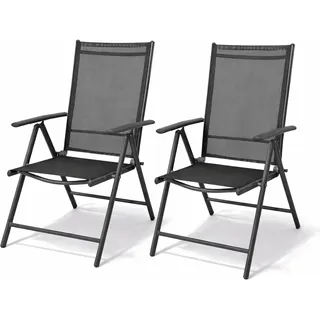 Mojawo Garten Klappstuhl 54 x 64 x 106 cm grau 2 St.