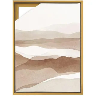 BTSAE Schattenfugenrahmen 40x50 cm, Holzrahmen für Leinwand, MDF Bilderrahmen für Leinwand/Keilrahmen, Leicht abnehmbar für Motivwechsel, Gold Leinwand Rahmen (Gold, 40×50cm)