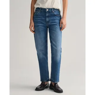 Gant Straight-Jeans STRAIGHT CROPPED JEANS Verkürzte Jeans mit geradem Bein blau 25